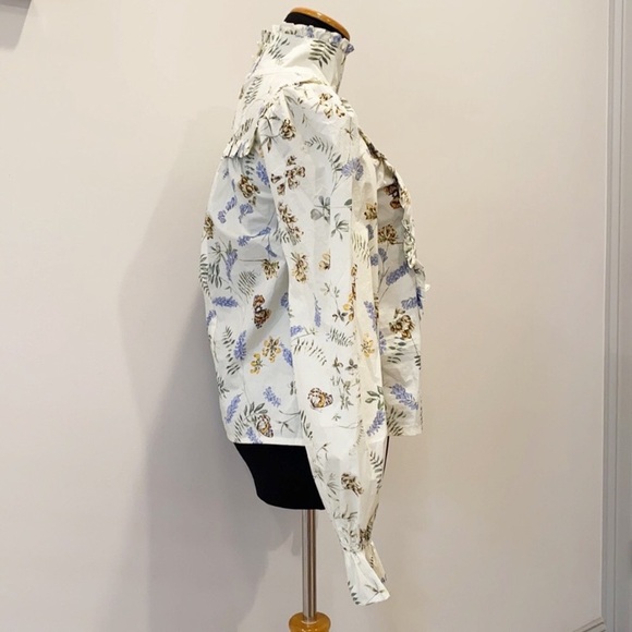 NWT Anthropologie Meadow’s Floral Print High Neck Blouse - Picture 4 of 11